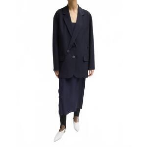 NEW TIBI dominic pinstripe detached lapel liam blazer in navy